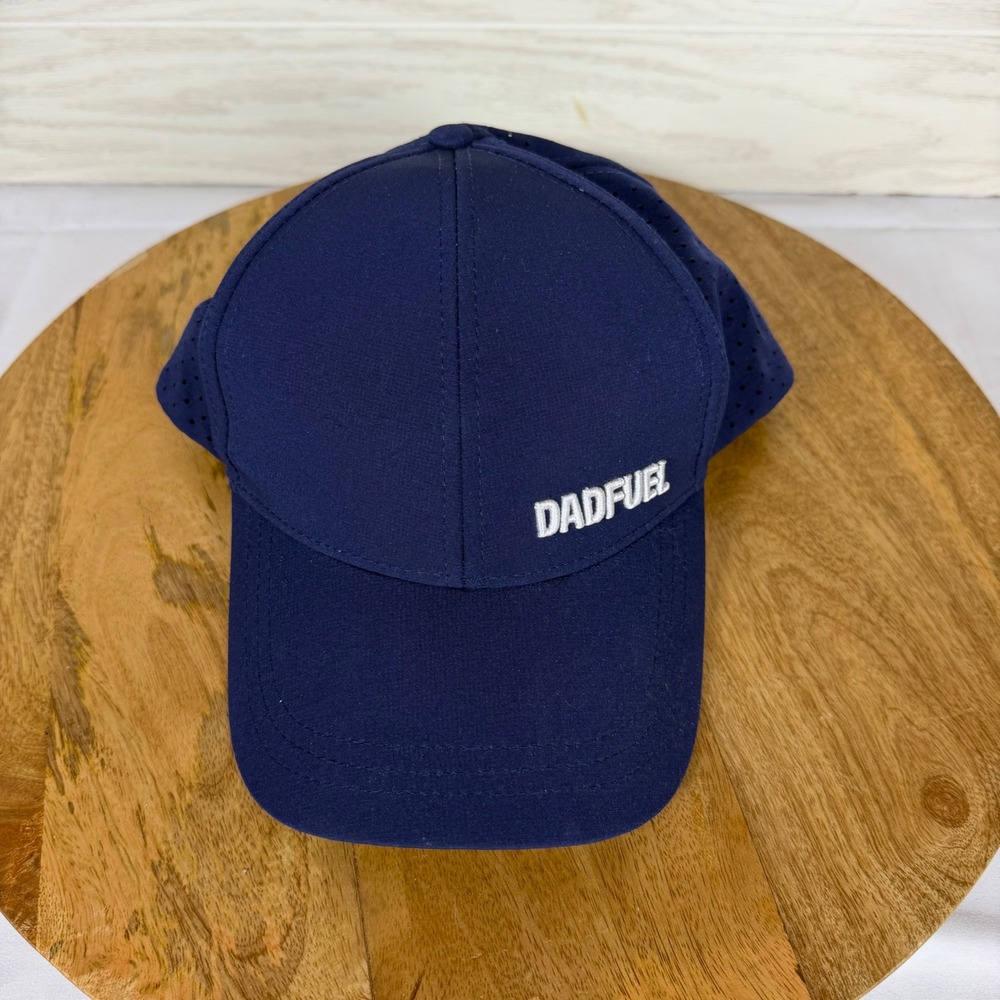 Dadfuel Navy Blue Perforated Performance Baseball Cap Adjustable Snapback Hat